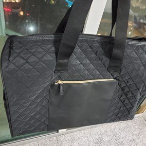 Black Quilted Fabric Weekend/Travel Bag